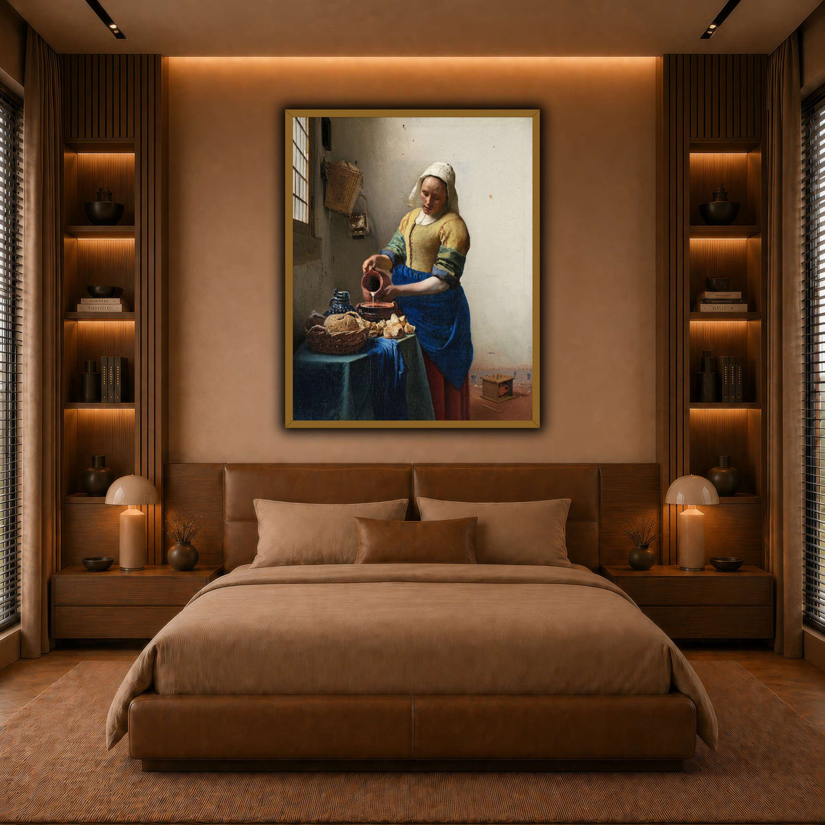 Johannes_Vermeer_-_Het_melkmeisje warm-bedroom