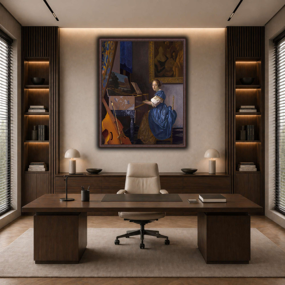 Johannes_Vermeer_-_Zittende_Klavecimbelspeelster dark neutral-office