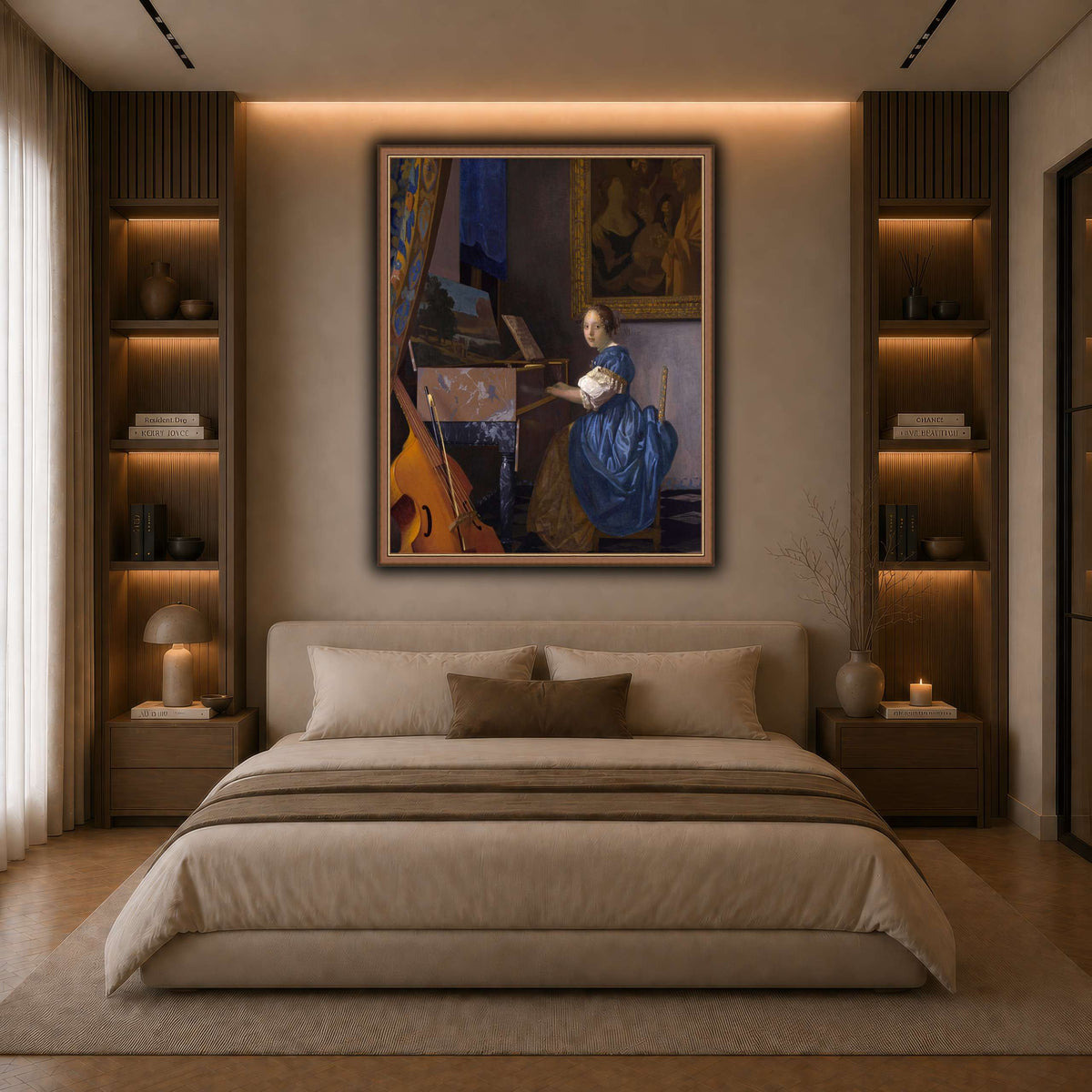 Johannes_Vermeer_-_Zittende_Klavecimbelspeelster dark neutral-bedroom