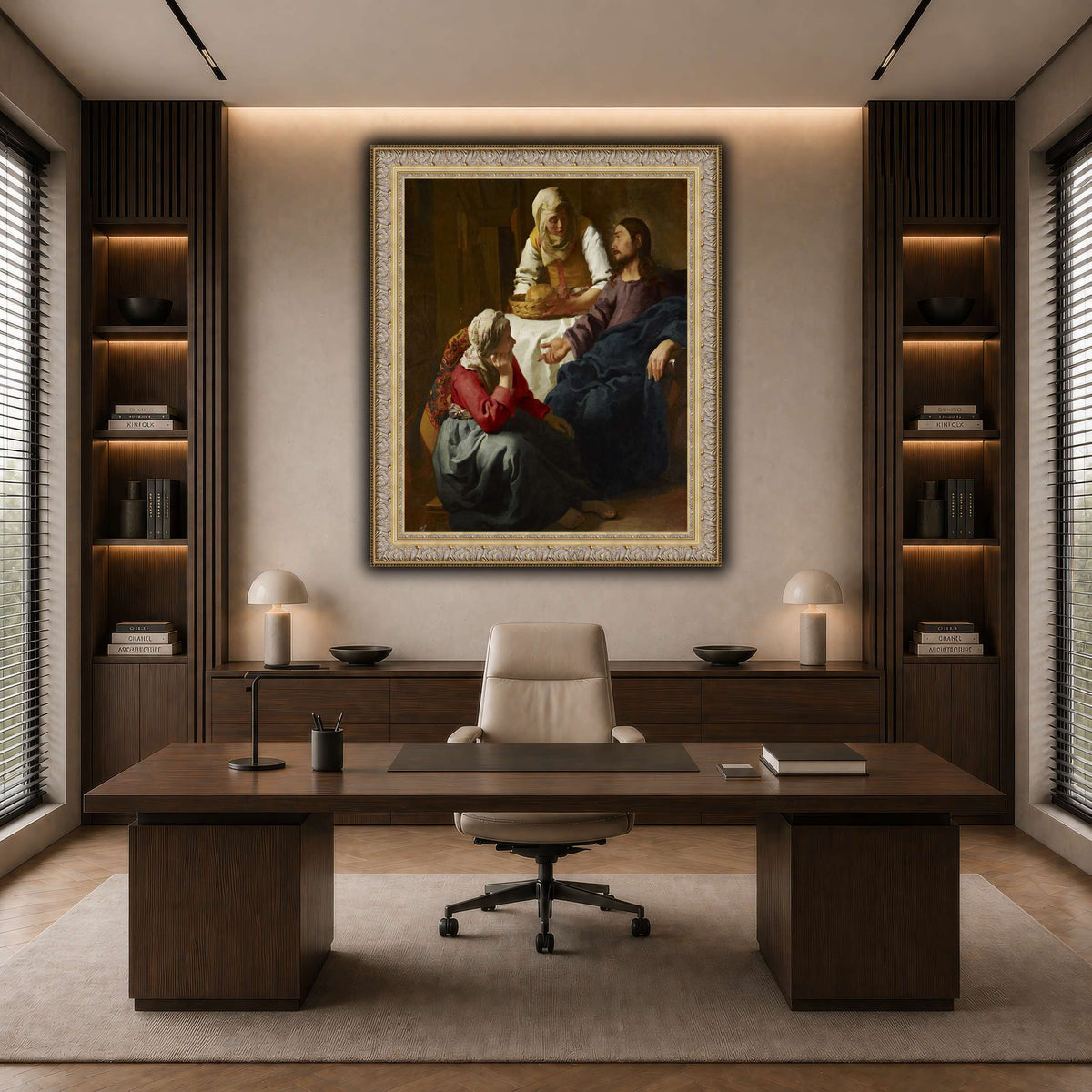 Johannes_(Jan)_Vermeer_-_Christ_in_the_House_of_Martha_and_Mary dark neutral-office