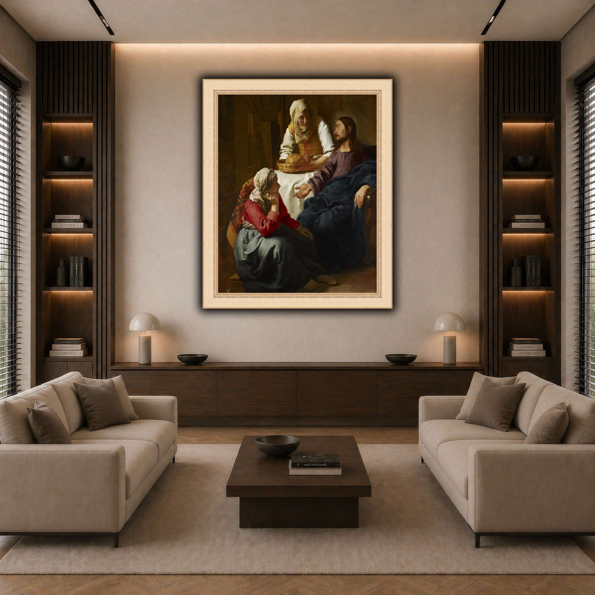 Johannes_(Jan)_Vermeer_-_Christ_in_the_House_of_Martha_and_Mary dark neutral-living room