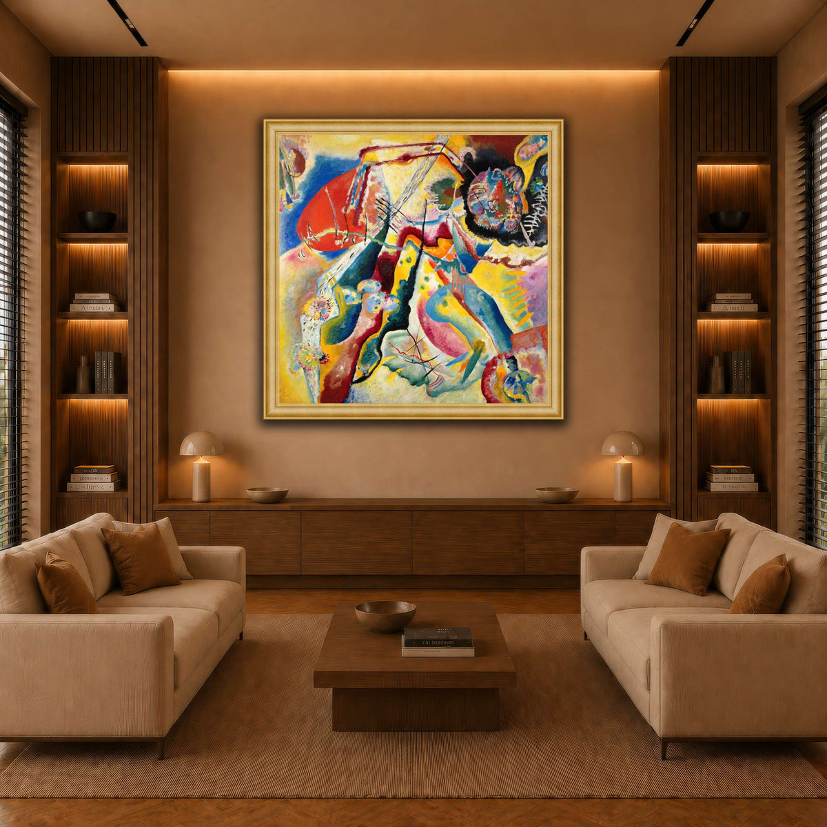Kandinsky_-_Bild_mit_rotem_Fleck,_Pompidou warm-living-room