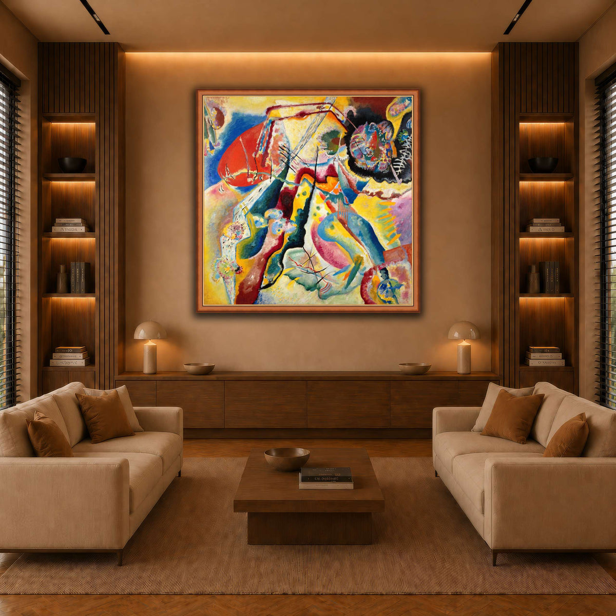Kandinsky_-_Bild_mit_rotem_Fleck,_Pompidou warm-living-room