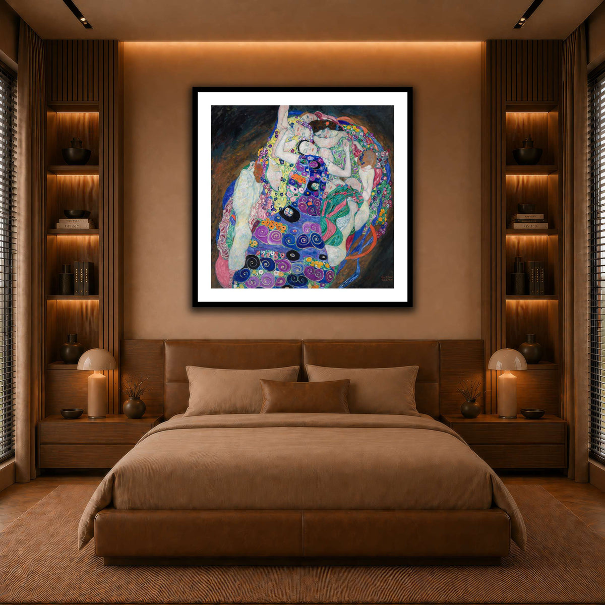 KlimtDieJungfrau warm-bedroom