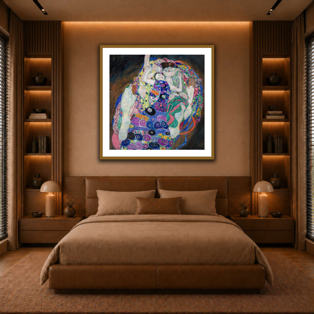 KlimtDieJungfrau warm-bedroom
