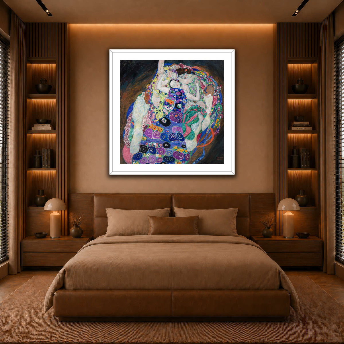KlimtDieJungfrau warm-bedroom