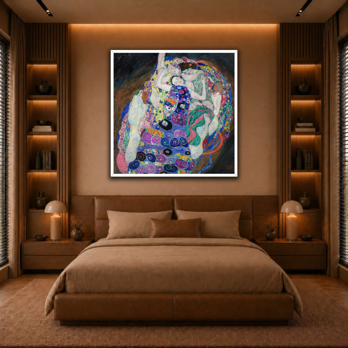 KlimtDieJungfrau warm-bedroom