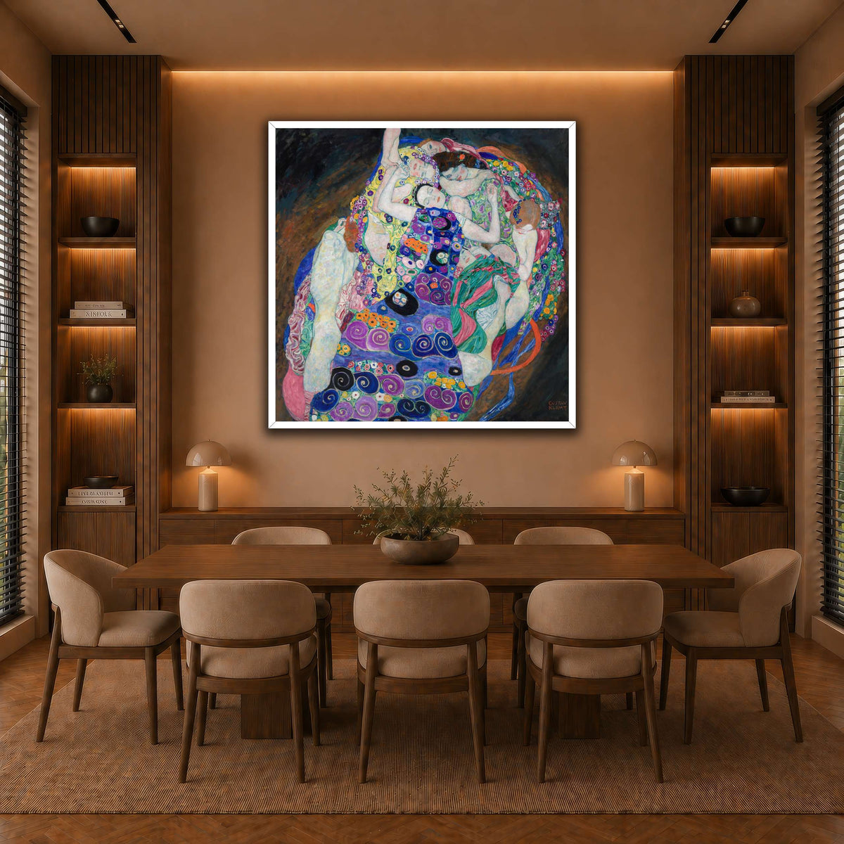 KlimtDieJungfrau warm-dining room