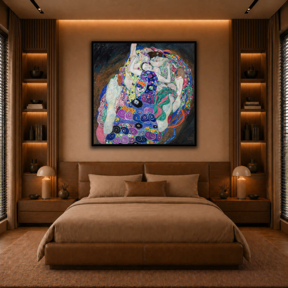 KlimtDieJungfrau warm-bedroom