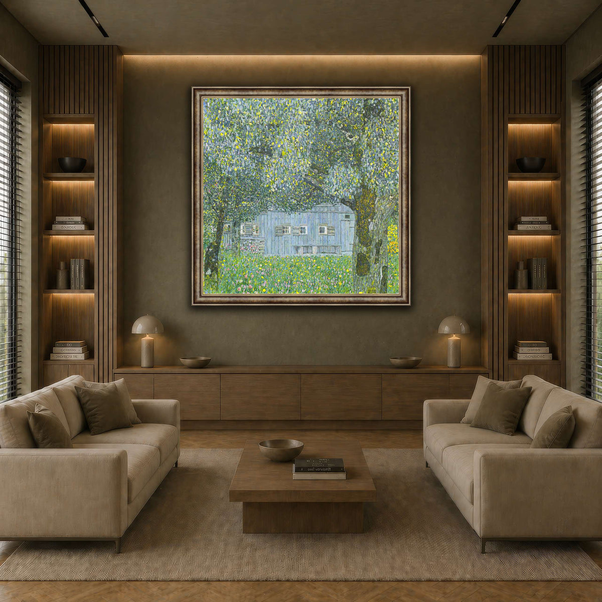Klimt_-_Oberösterreichisches_Bauernhaus earth-living room