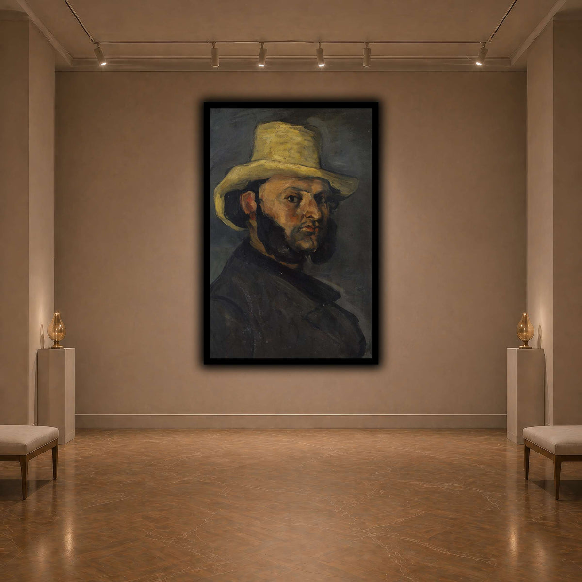 L'Homme_au_chapeau_de_paille,_Paul_Cezanne dark neutral-agallery