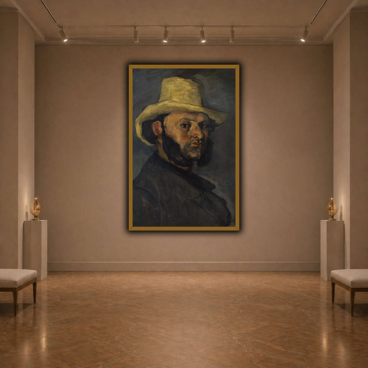 L'Homme_au_chapeau_de_paille,_Paul_Cezanne dark neutral-agallery