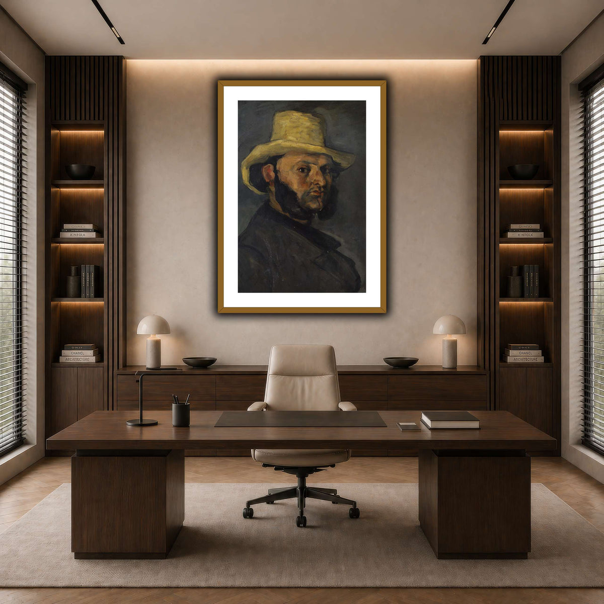 L'Homme_au_chapeau_de_paille,_Paul_Cezanne dark neutral-office
