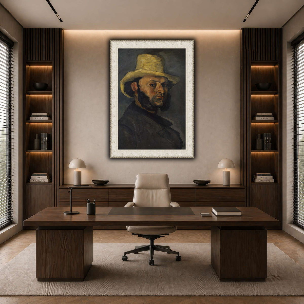 L'Homme_au_chapeau_de_paille,_Paul_Cezanne dark neutral-office