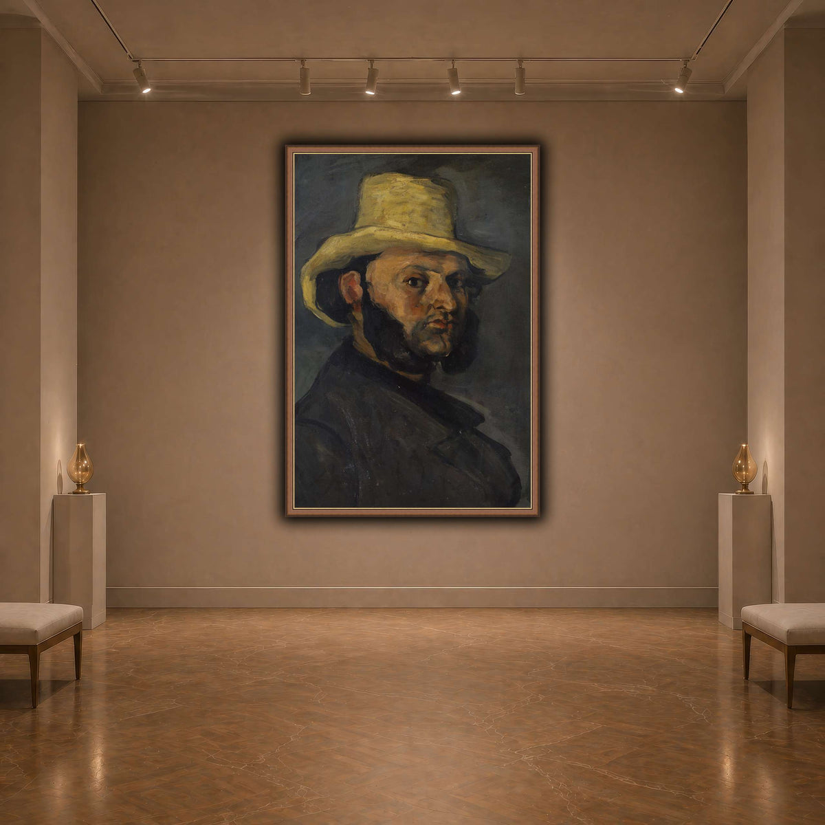 L'Homme_au_chapeau_de_paille,_Paul_Cezanne dark neutral-agallery