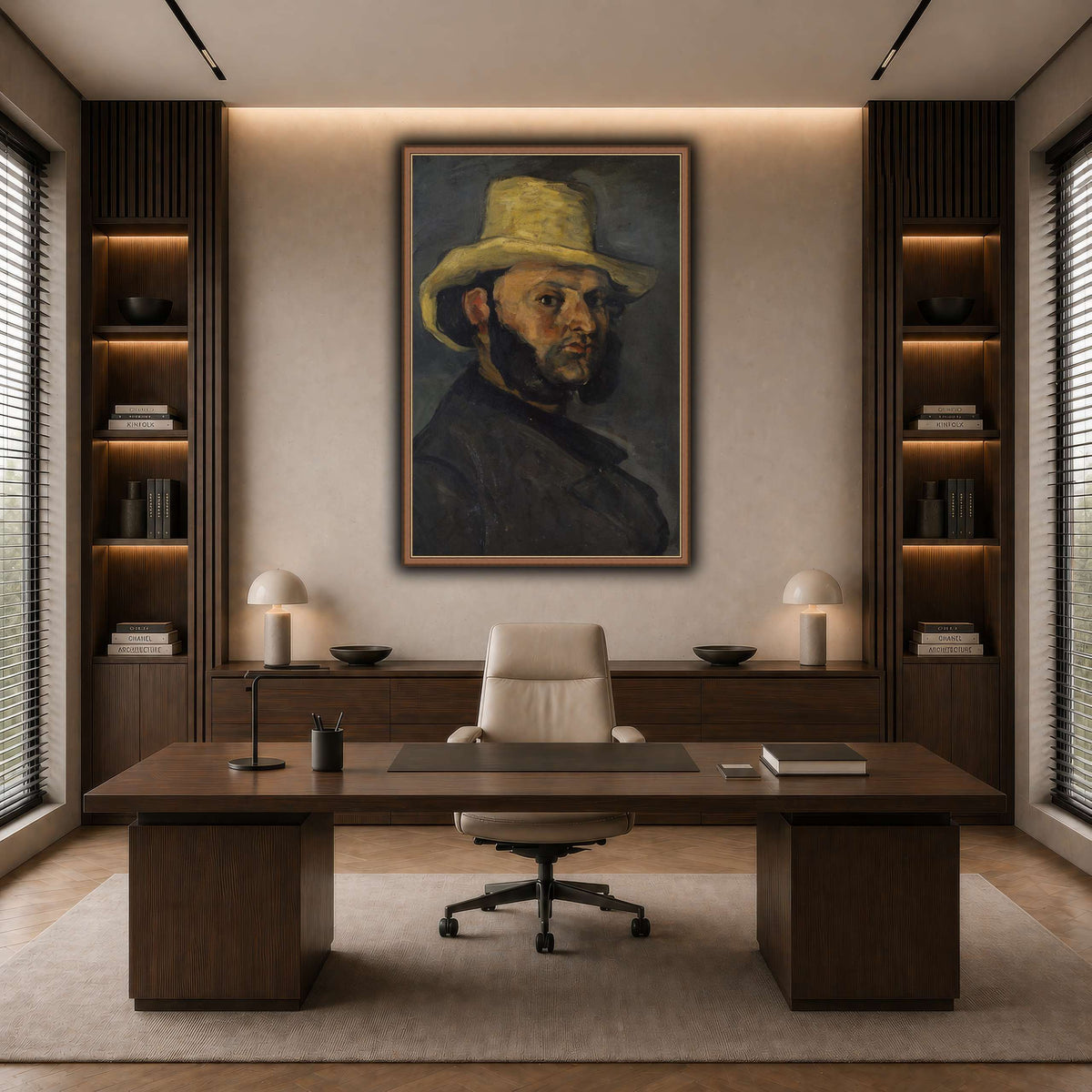 L'Homme_au_chapeau_de_paille,_Paul_Cezanne dark neutral-office