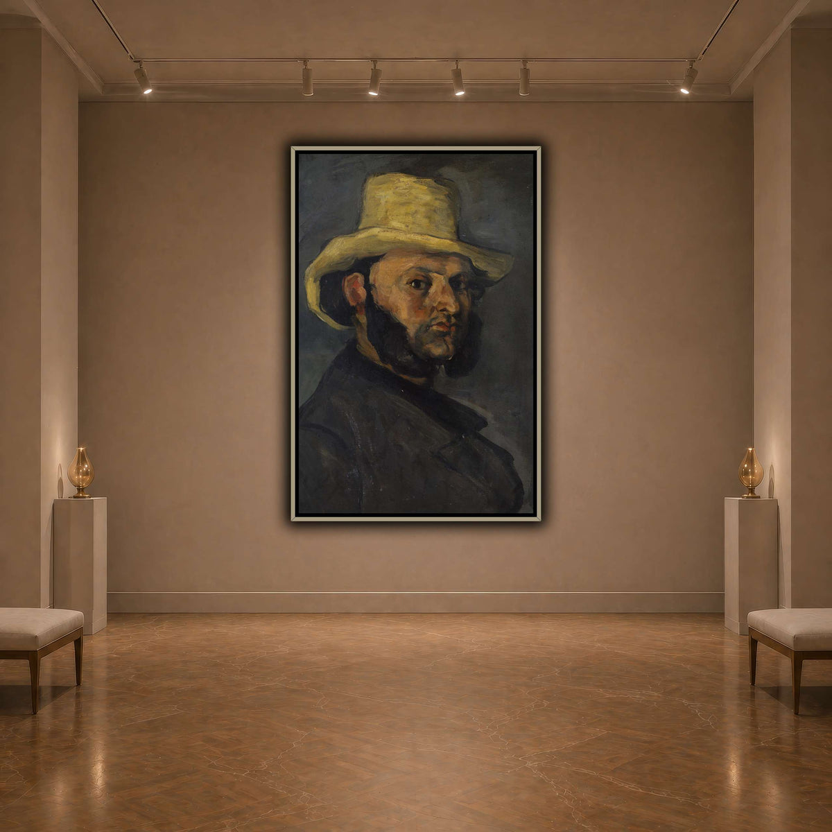 L'Homme_au_chapeau_de_paille,_Paul_Cezanne dark neutral-agallery