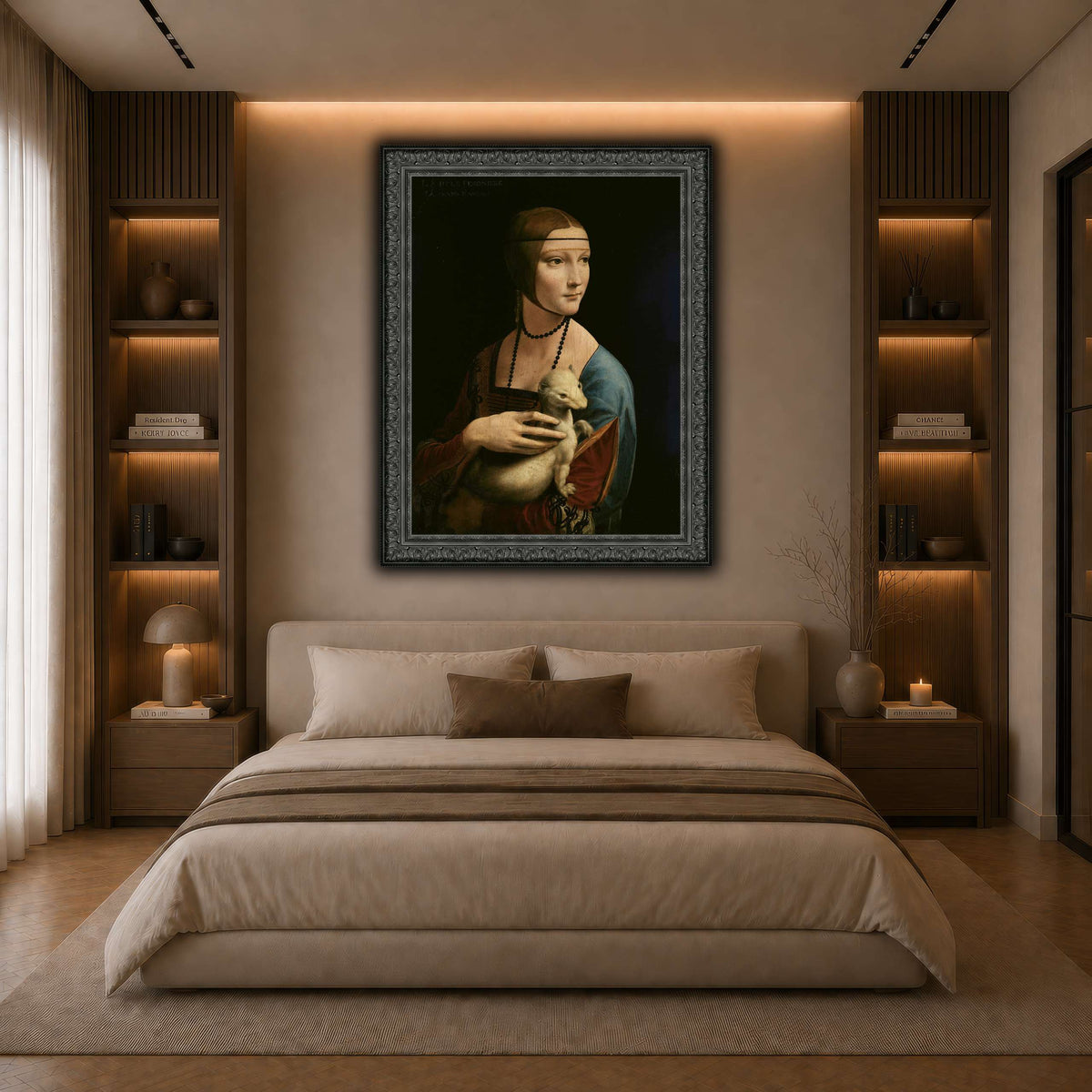 Lady_with_an_Ermine_-_Leonardo_da_Vinci dark neutral-bedroom