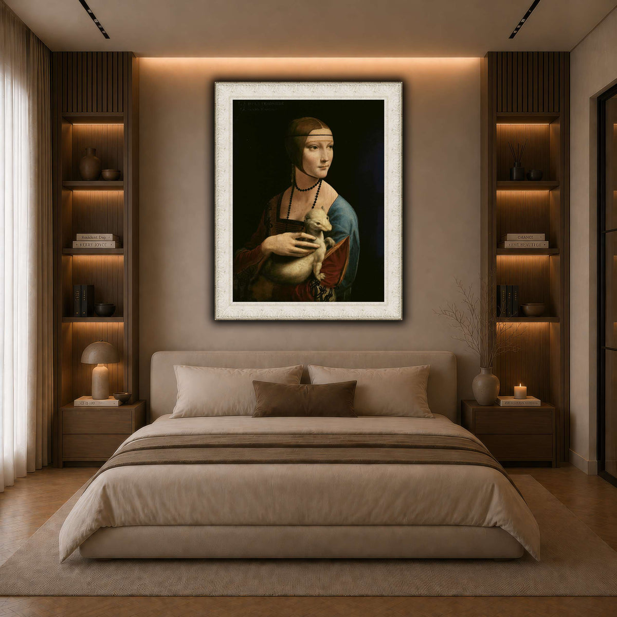 Lady_with_an_Ermine_-_Leonardo_da_Vinci dark neutral-bedroom