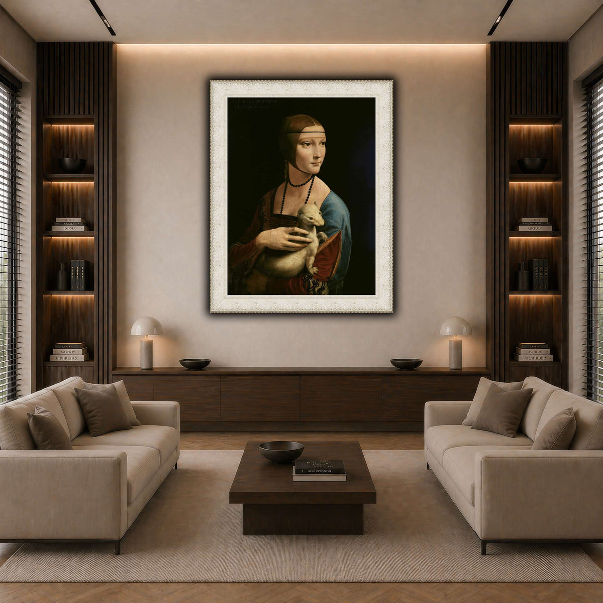 Lady_with_an_Ermine_-_Leonardo_da_Vinci dark neutral-living room