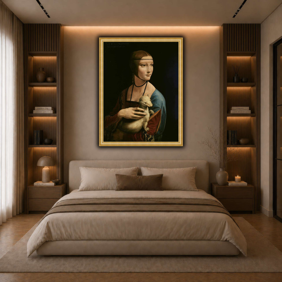 Lady_with_an_Ermine_-_Leonardo_da_Vinci dark neutral-bedroom