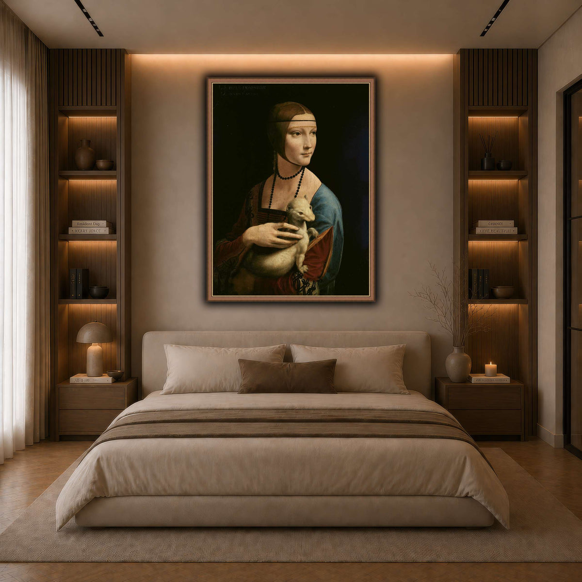 Lady_with_an_Ermine_-_Leonardo_da_Vinci dark neutral-bedroom