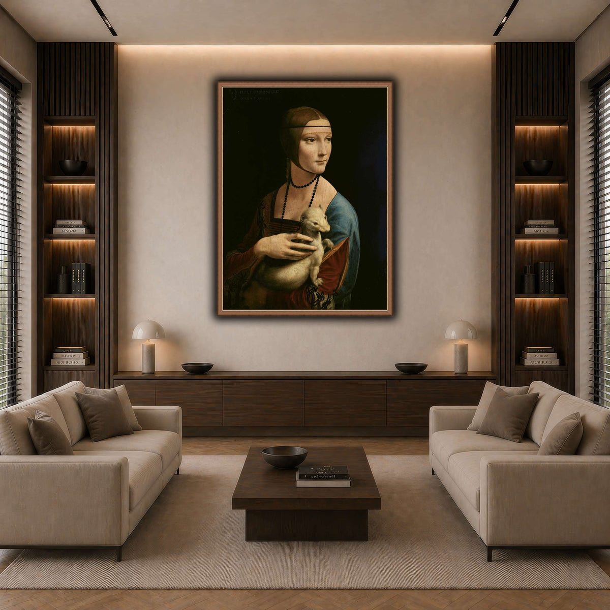 Lady_with_an_Ermine_-_Leonardo_da_Vinci dark neutral-living room