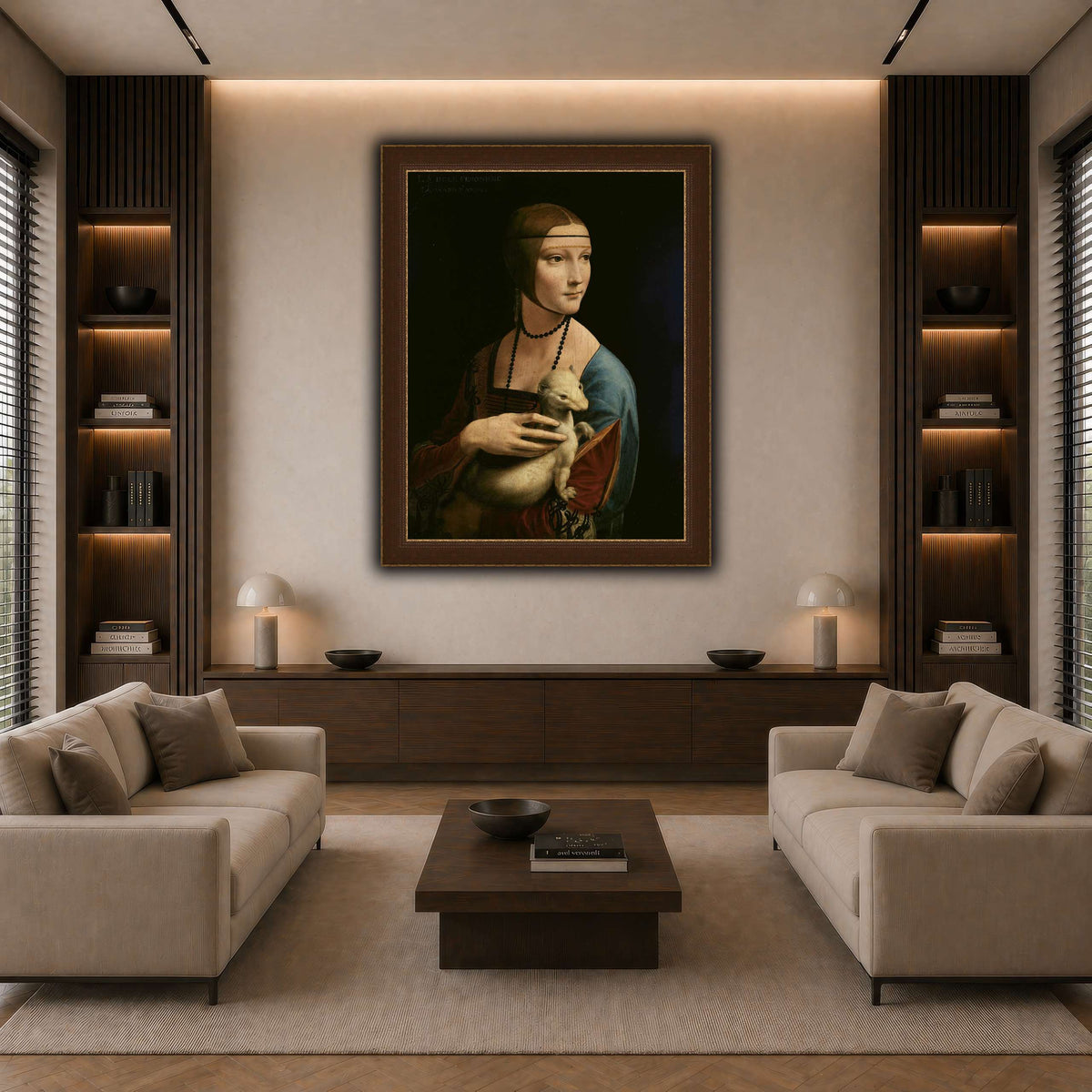 Lady_with_an_Ermine_-_Leonardo_da_Vinci dark neutral-living room