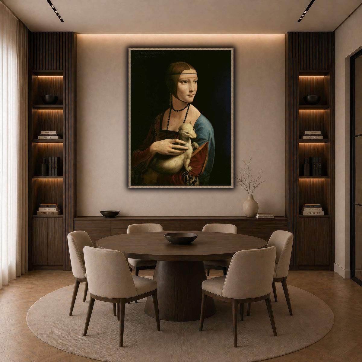 Lady_with_an_Ermine_-_Leonardo_da_Vinci dark neutral-dining room