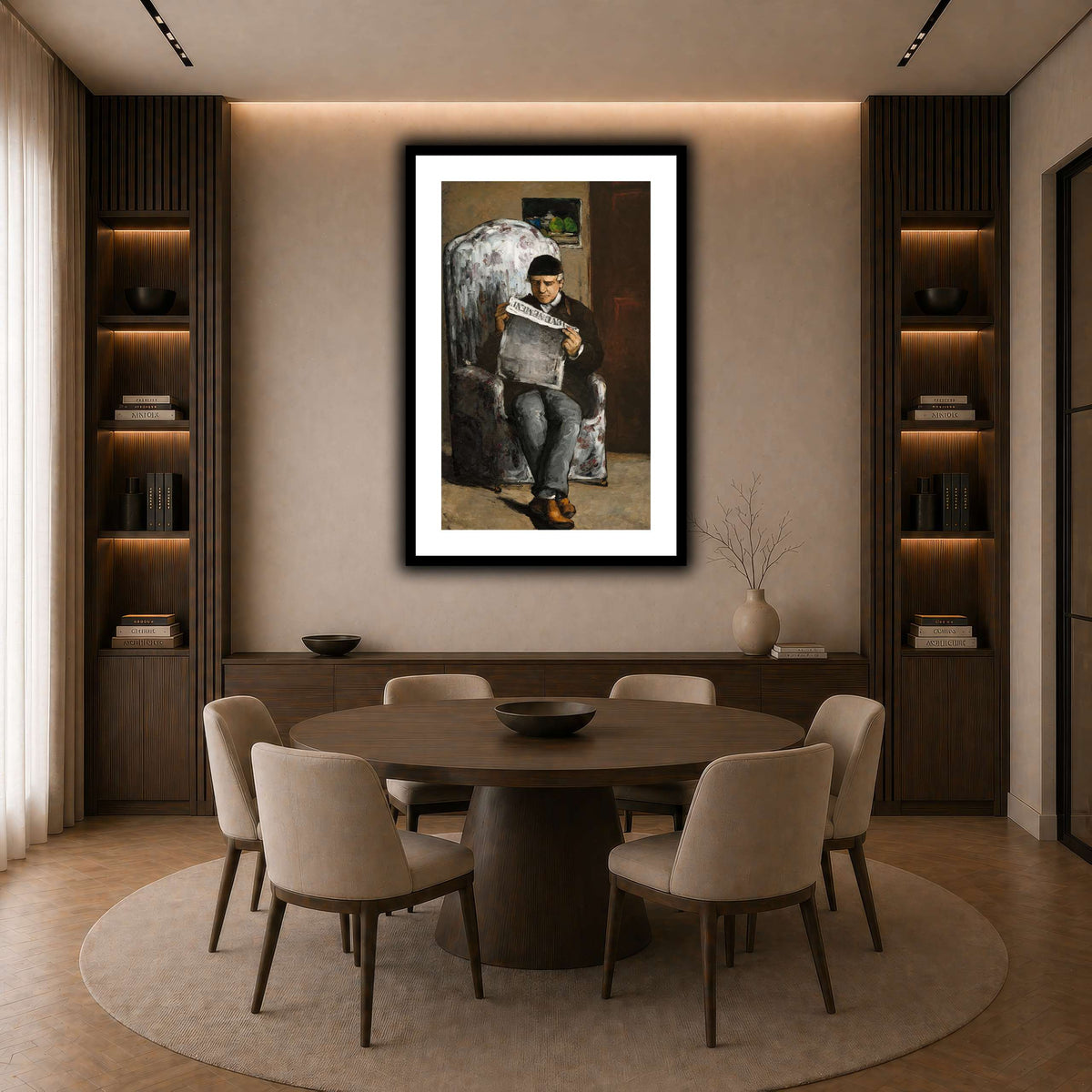 Le_Père_du_peintre,_lisant_L'Événement_Paul_Cezanne dark neutral-dining room