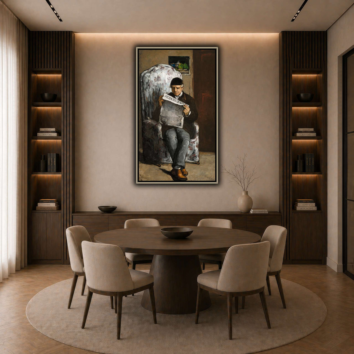 Le_Père_du_peintre,_lisant_L'Événement_Paul_Cezanne dark neutral-dining room