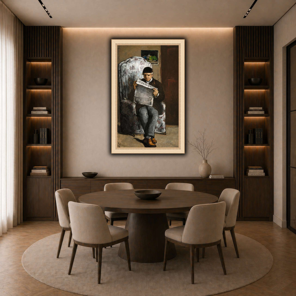 Le_Père_du_peintre,_lisant_L'Événement_Paul_Cezanne dark neutral-dining room