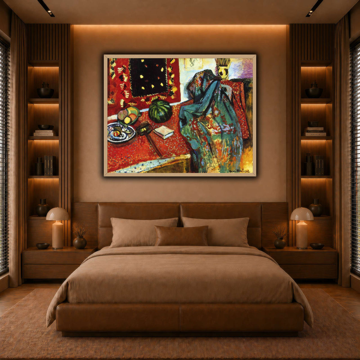 Le_Tapis_rouge,_Intérieur_au_tapis_rouge_Henri_Matisse warm-bedroom