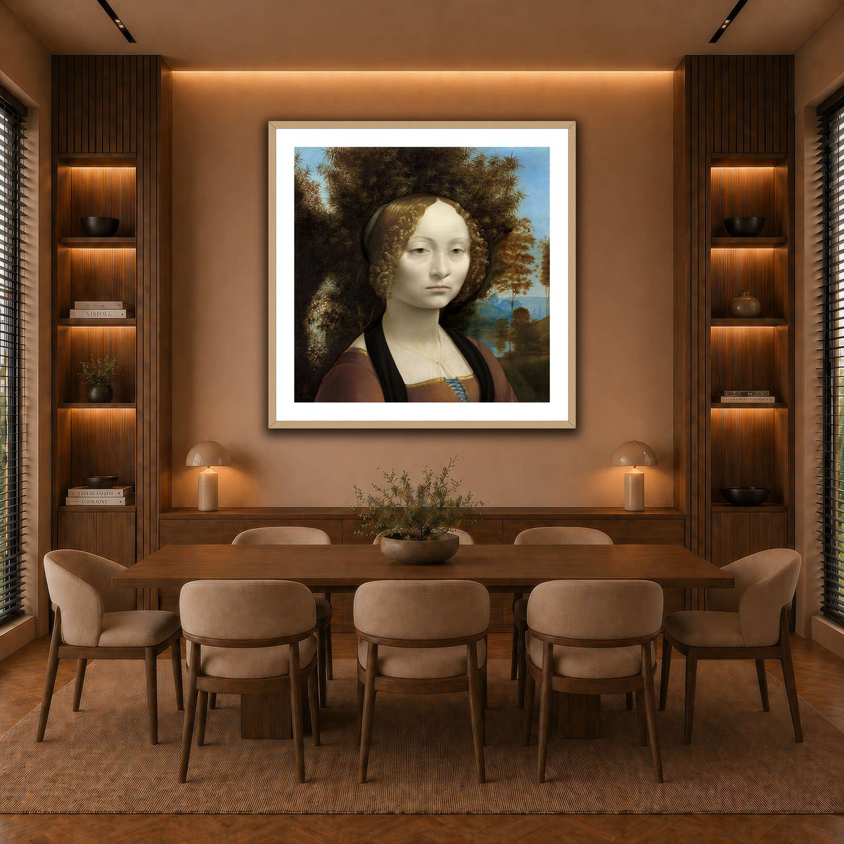 Leonardo_da_Vinci_-_Ginevra_de__Benci._result warm-dining room