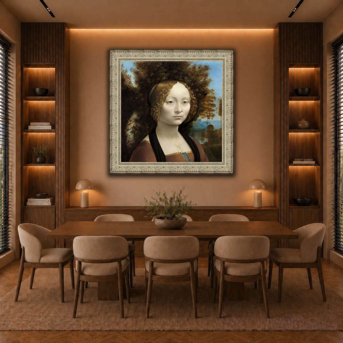 Leonardo_da_Vinci_-_Ginevra_de__Benci._result warm-dining room