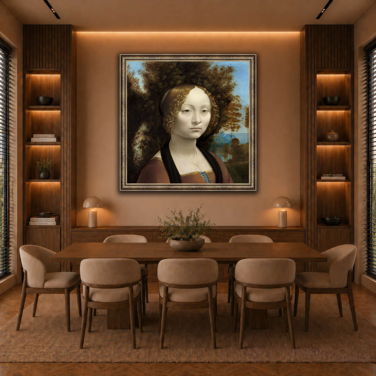 Leonardo_da_Vinci_-_Ginevra_de__Benci._result warm-dining room