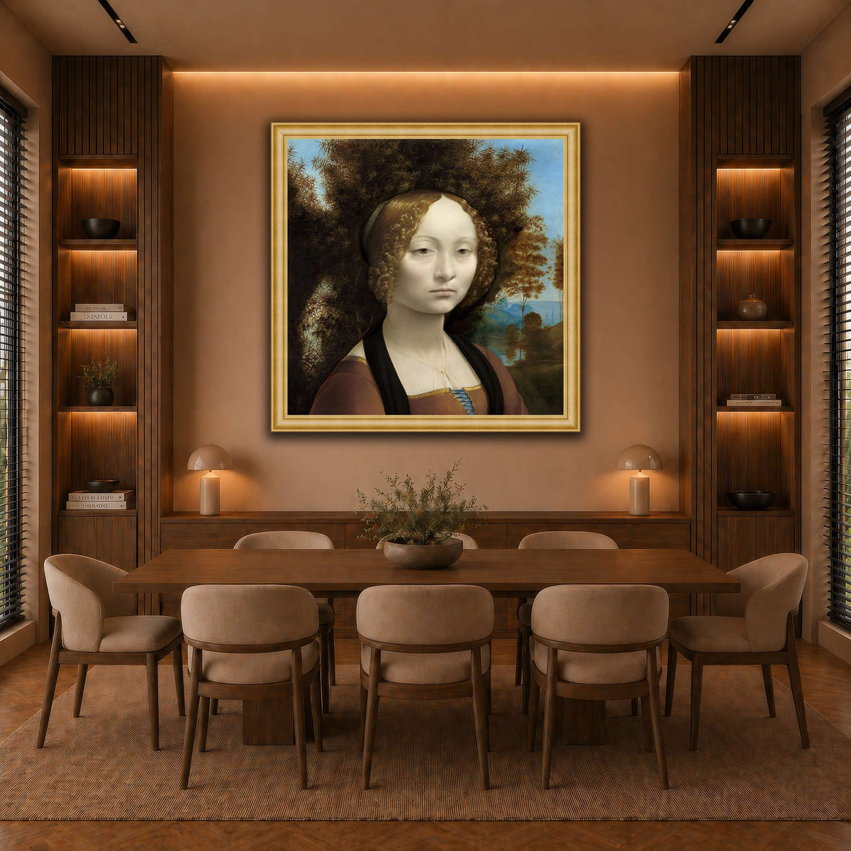 Leonardo_da_Vinci_-_Ginevra_de__Benci._result warm-dining room