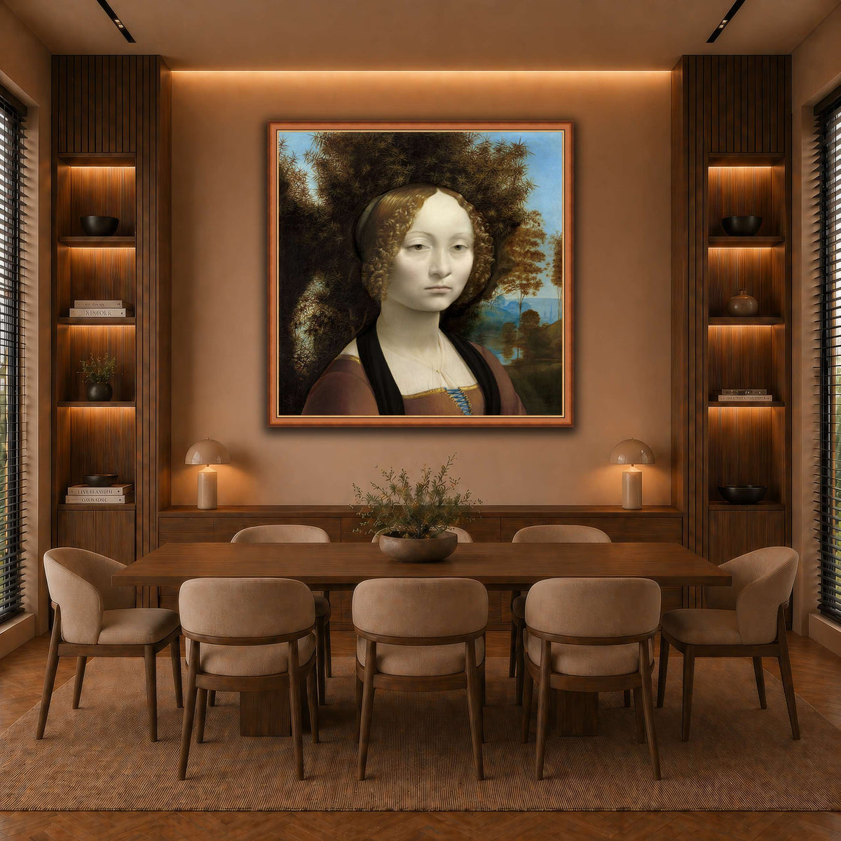 Leonardo_da_Vinci_-_Ginevra_de__Benci._result warm-dining room