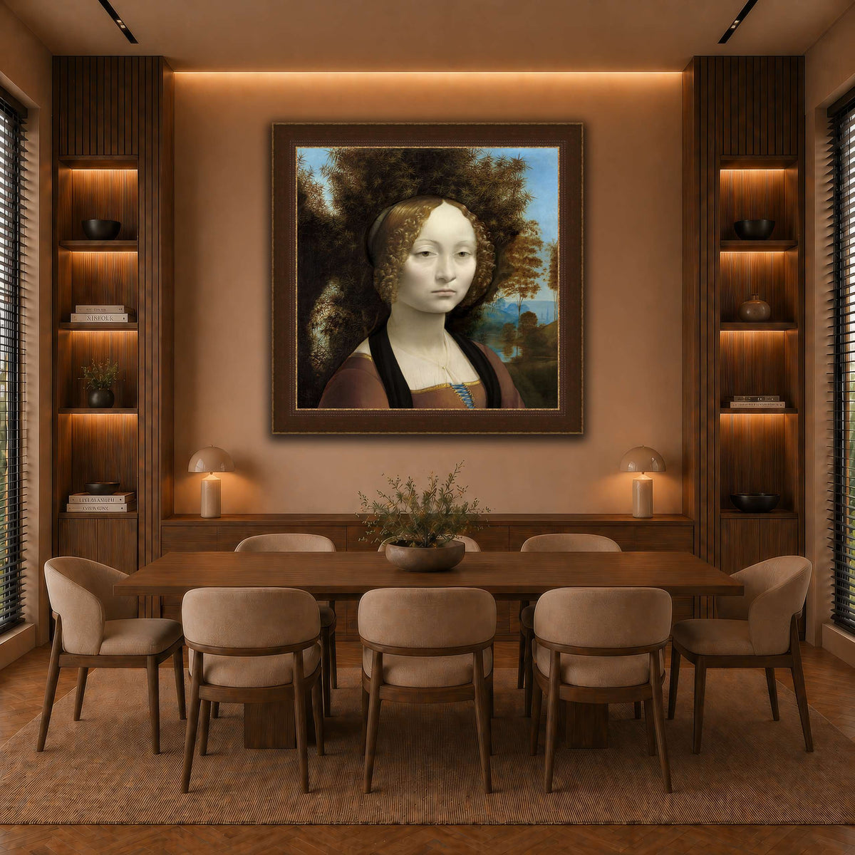 Leonardo_da_Vinci_-_Ginevra_de__Benci._result warm-dining room