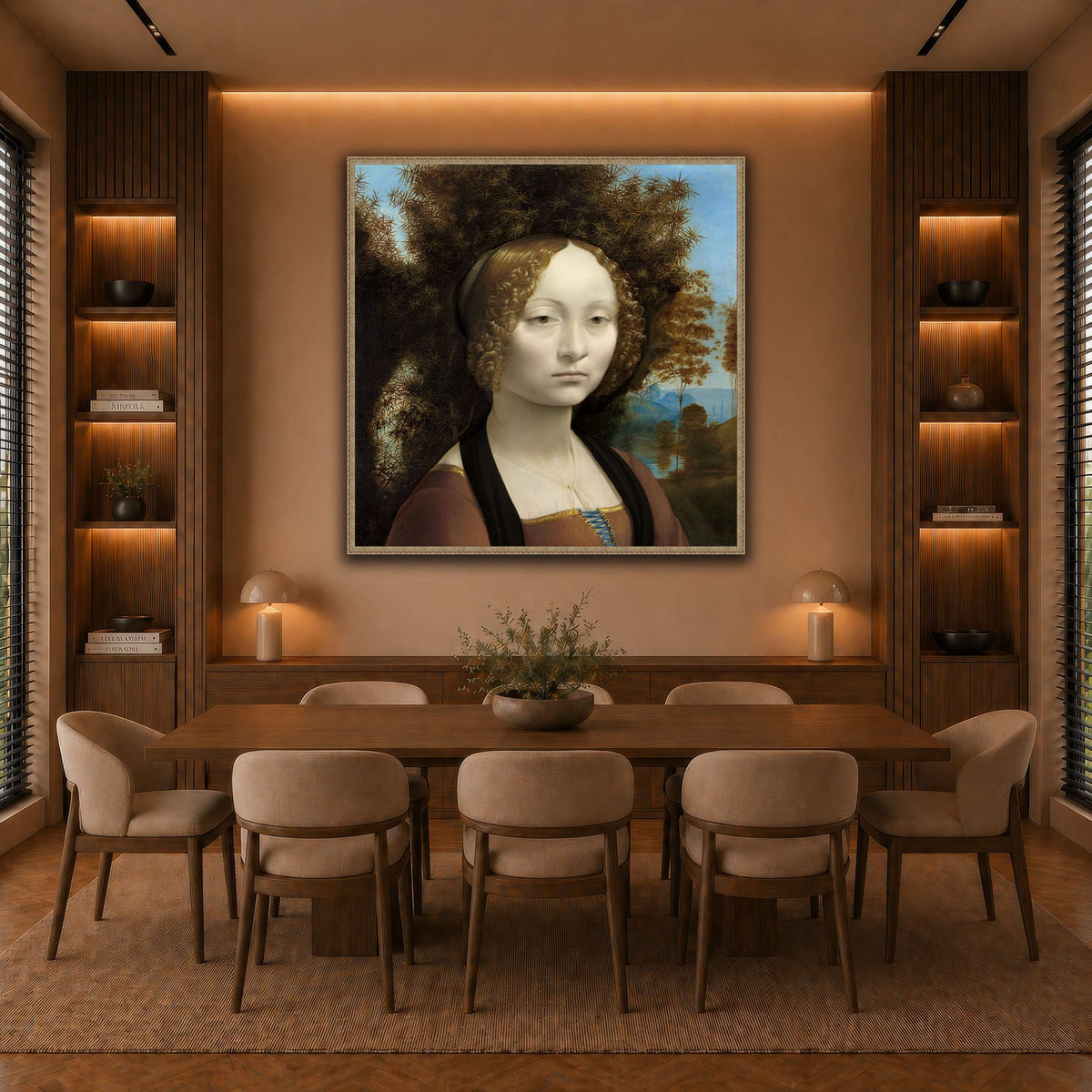 Leonardo_da_Vinci_-_Ginevra_de__Benci._result warm-dining room