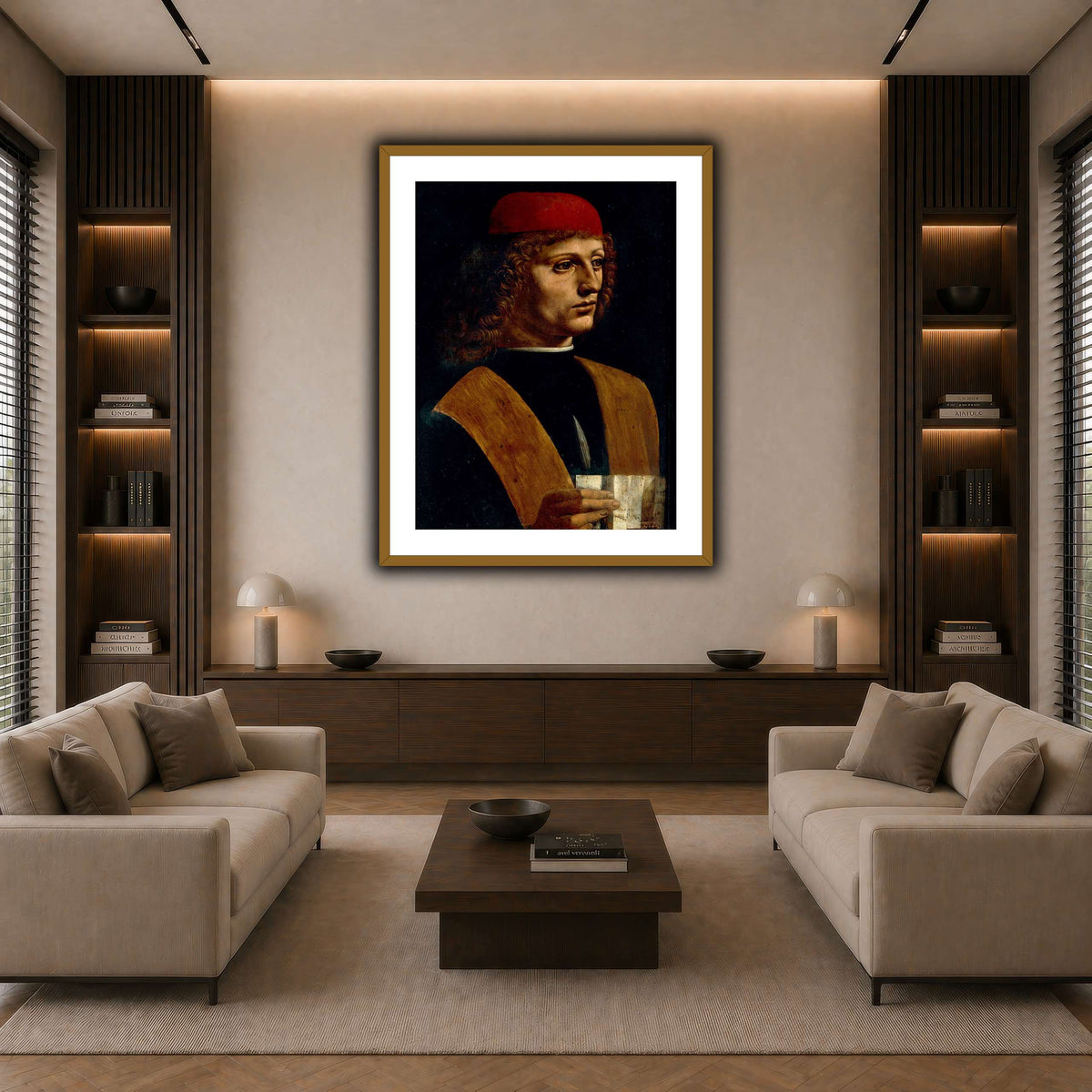 Leonardo_da_Vinci_-_Portrait_of_a_Musician_-_Pinacoteca_Ambrosiana dark neutral-living room