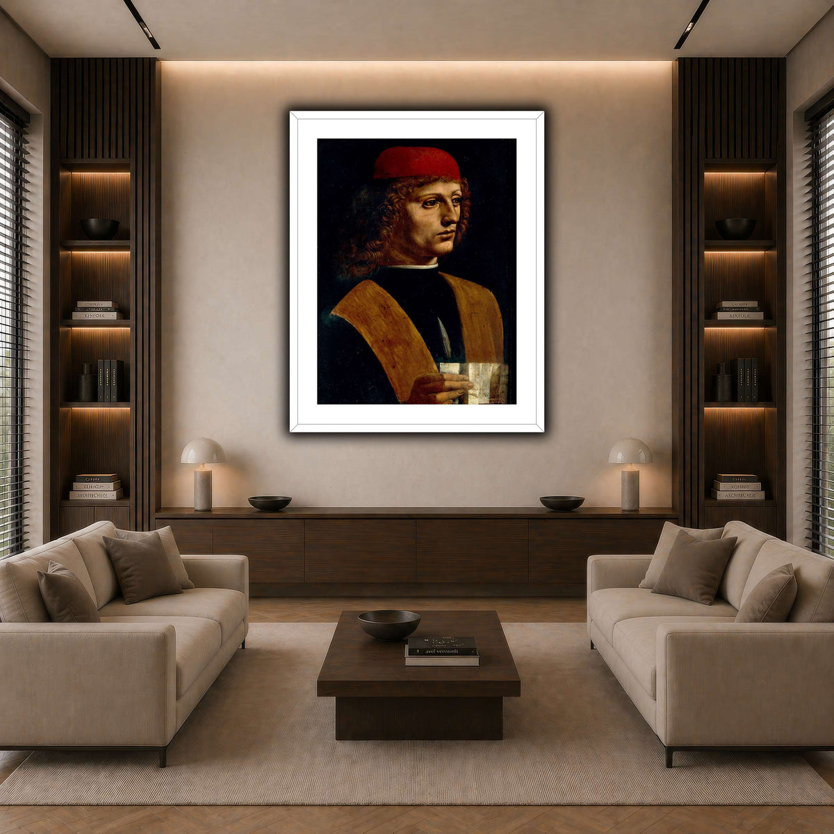 Leonardo_da_Vinci_-_Portrait_of_a_Musician_-_Pinacoteca_Ambrosiana dark neutral-living room