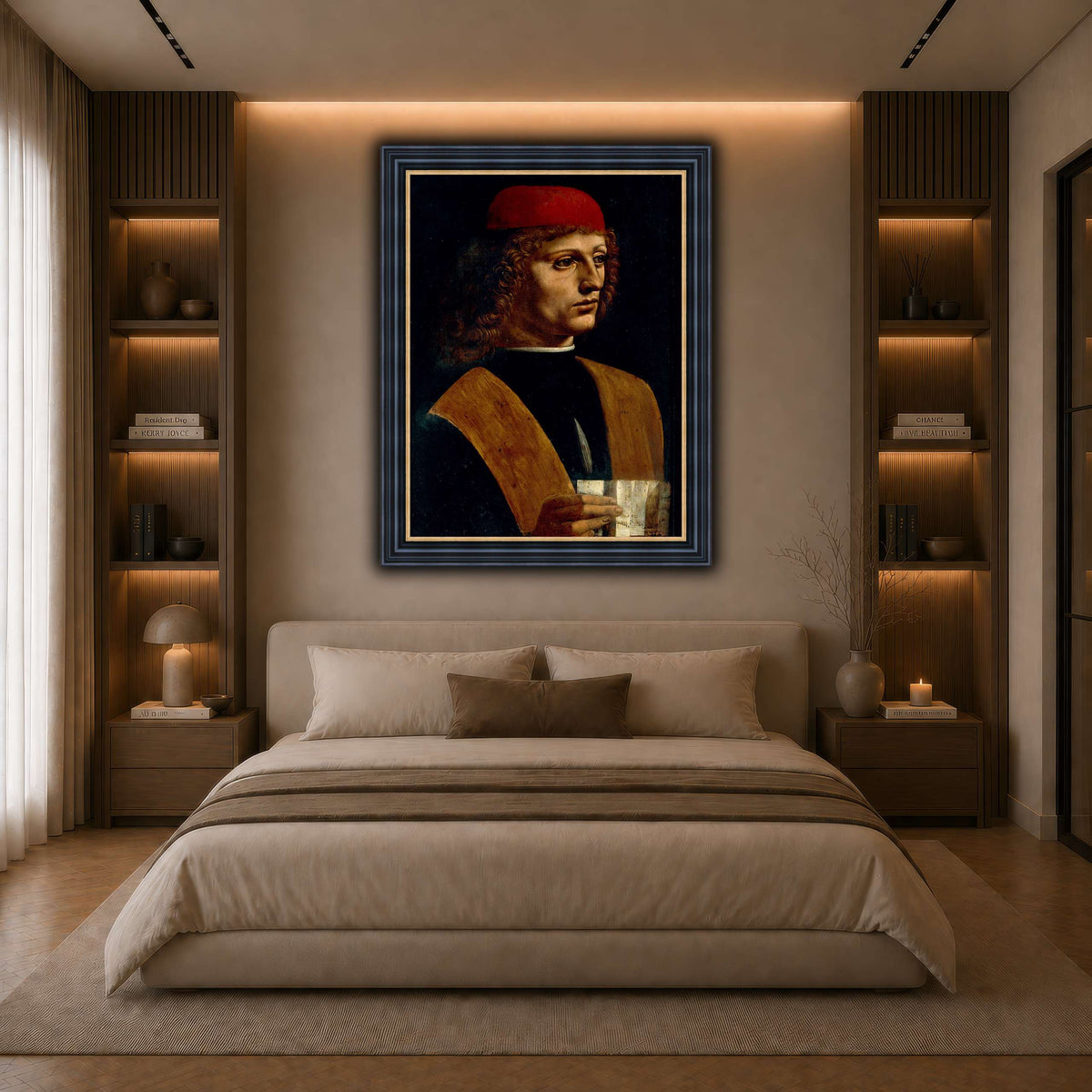 Leonardo_da_Vinci_-_Portrait_of_a_Musician_-_Pinacoteca_Ambrosiana dark neutral-bedroom