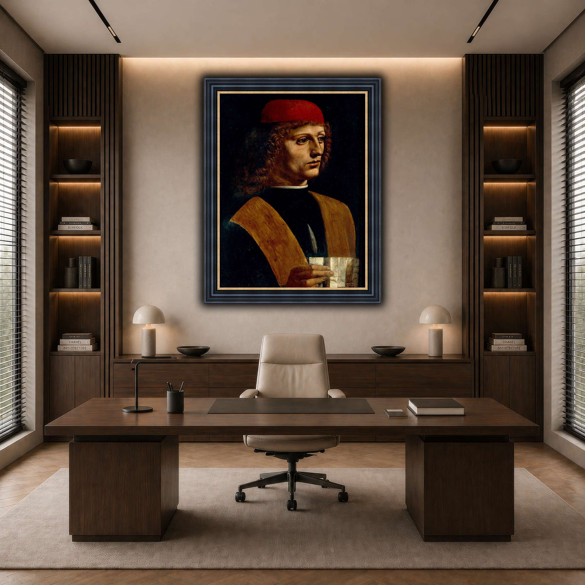 Leonardo_da_Vinci_-_Portrait_of_a_Musician_-_Pinacoteca_Ambrosiana dark neutral-office