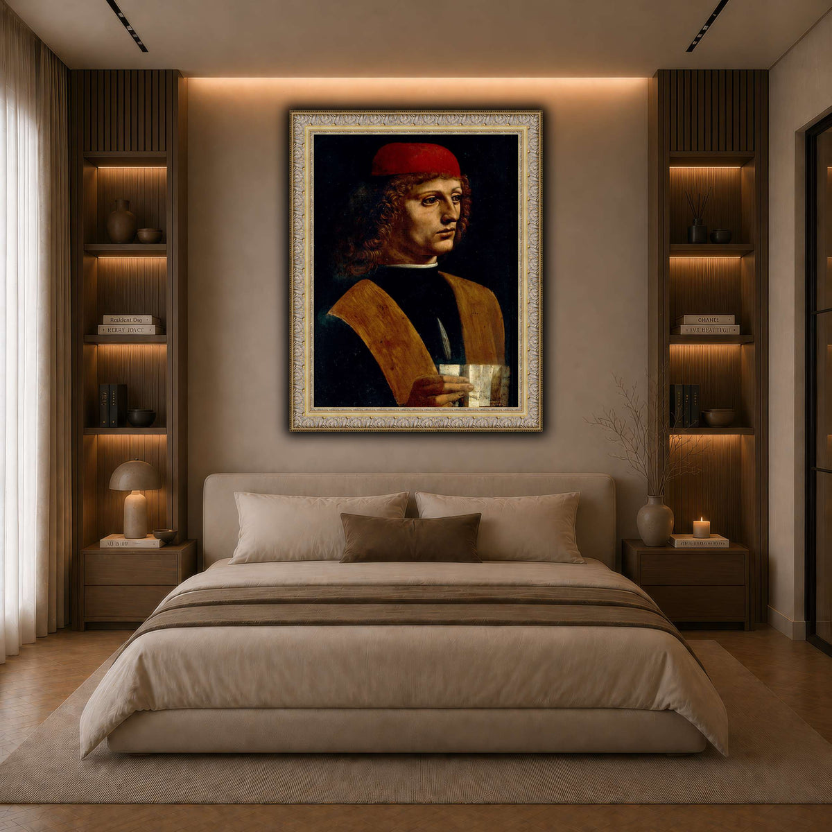 Leonardo_da_Vinci_-_Portrait_of_a_Musician_-_Pinacoteca_Ambrosiana dark neutral-bedroom