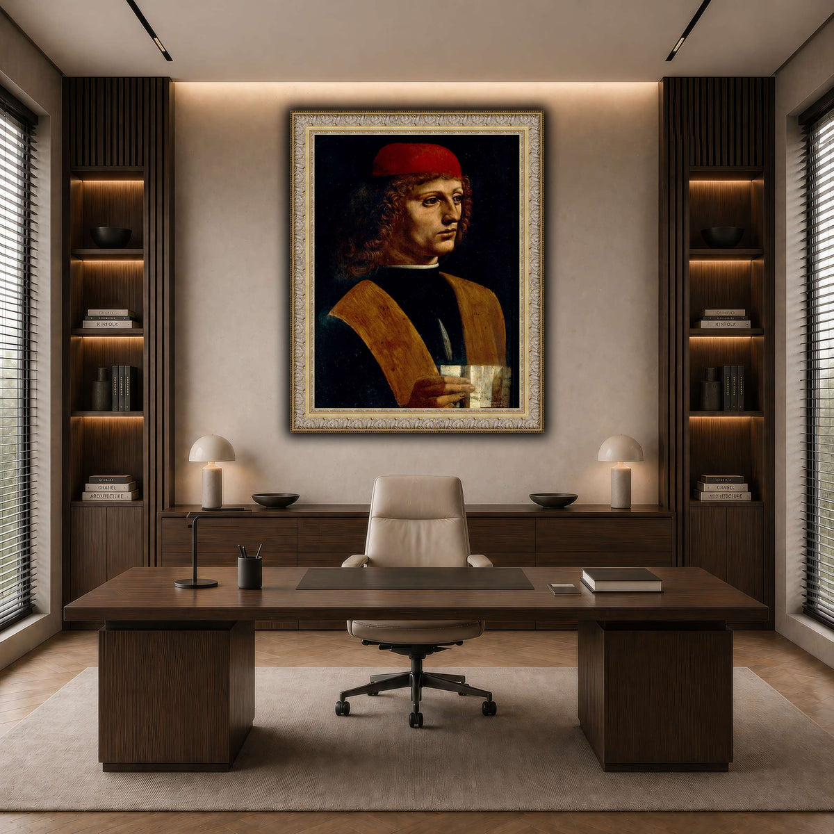 Leonardo_da_Vinci_-_Portrait_of_a_Musician_-_Pinacoteca_Ambrosiana dark neutral-office