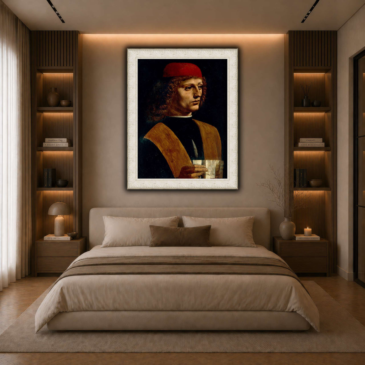 Leonardo_da_Vinci_-_Portrait_of_a_Musician_-_Pinacoteca_Ambrosiana dark neutral-bedroom