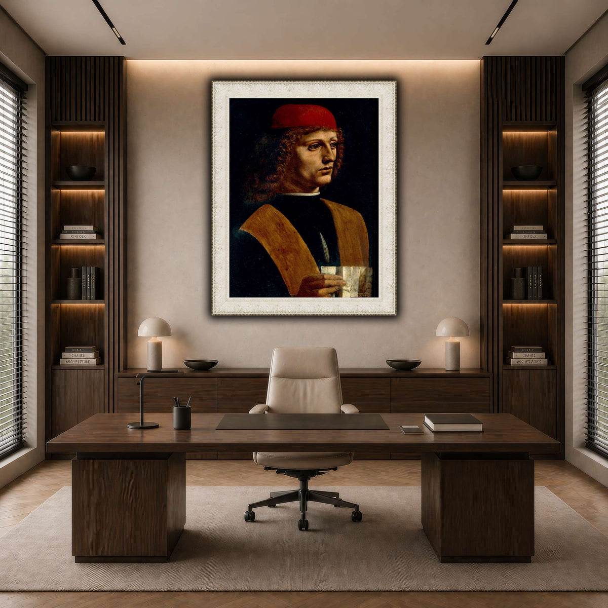 Leonardo_da_Vinci_-_Portrait_of_a_Musician_-_Pinacoteca_Ambrosiana dark neutral-office