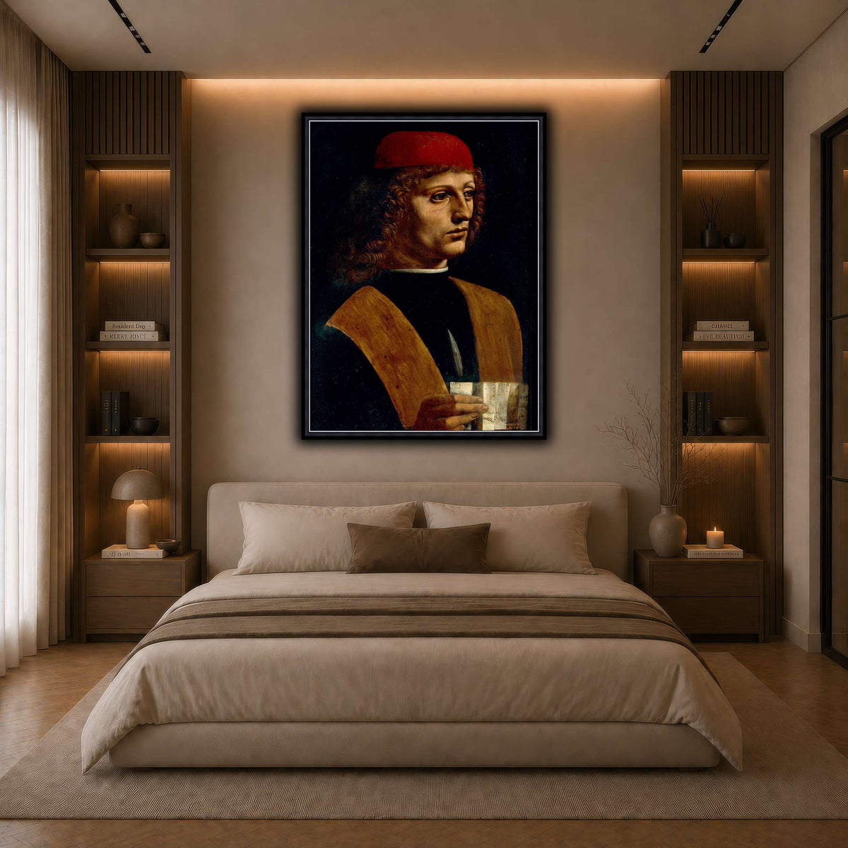 Leonardo_da_Vinci_-_Portrait_of_a_Musician_-_Pinacoteca_Ambrosiana dark neutral-bedroom