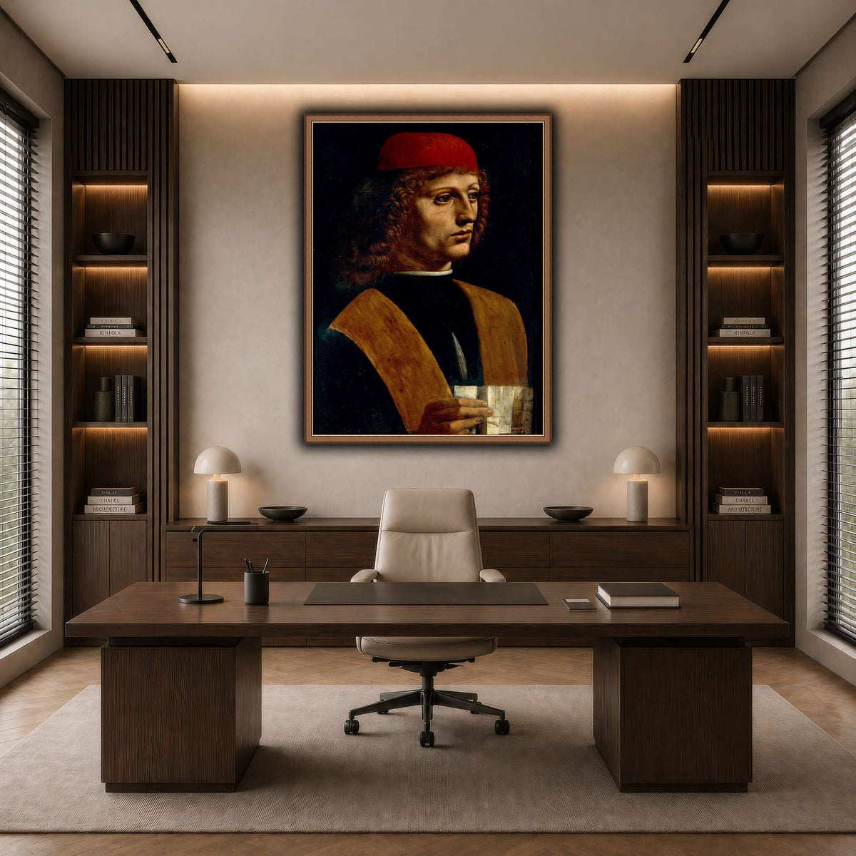Leonardo_da_Vinci_-_Portrait_of_a_Musician_-_Pinacoteca_Ambrosiana dark neutral-office